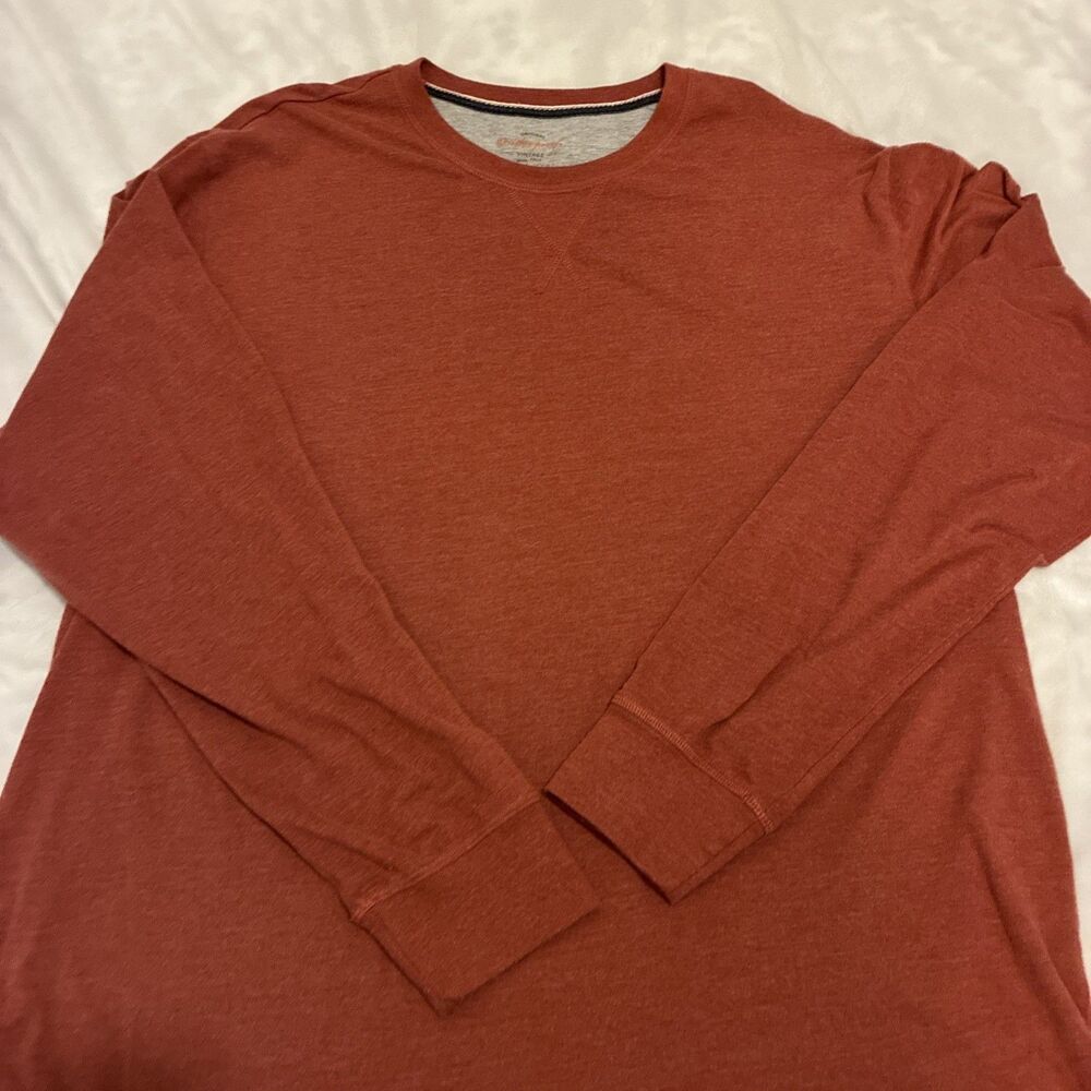 Weatherproof Vintage Burgundy Long Sleeve T-Shirt (Size Large) Crew-Neck Thermal